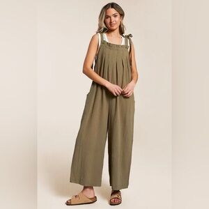 Olivia Pleated Wide Leg Jumpsuit